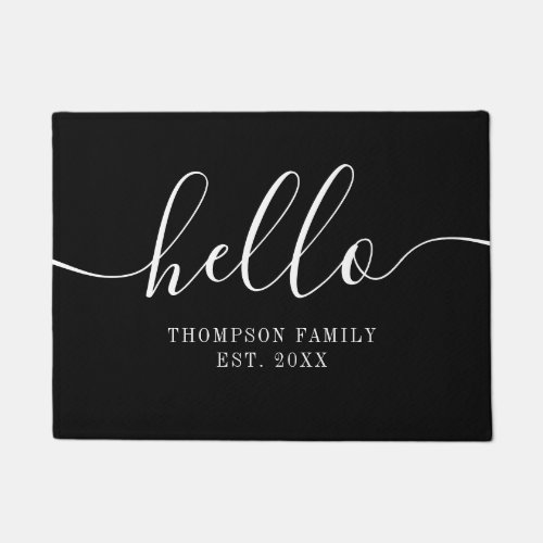 Personalized Family Name Hello Doormat