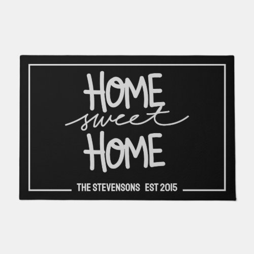 Personalized family name home sweet home slogan  doormat
