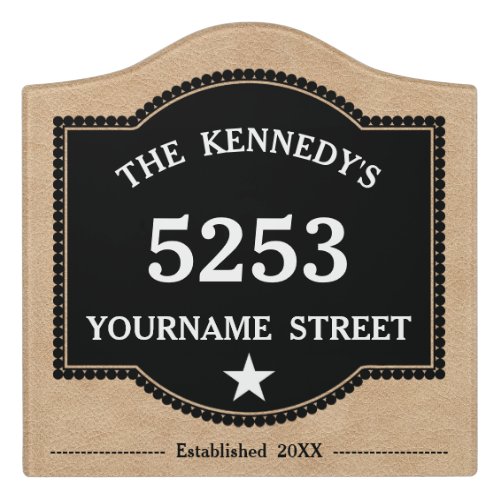 Personalized Family Name House Number Address Door Sign