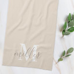 Personalized Family Name Kitchen Hand Towel<br><div class="desc">Custom-designed kitchen hand towel featuring personalized monogram and family name in modern hand calligraphy.</div>