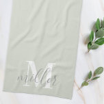Personalized Family Name Kitchen Hand Towel<br><div class="desc">Custom-designed kitchen hand towel featuring personalized monogram and family name in modern hand calligraphy.</div>