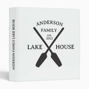 Personalized Family Name Lake House 3 Ring Binder