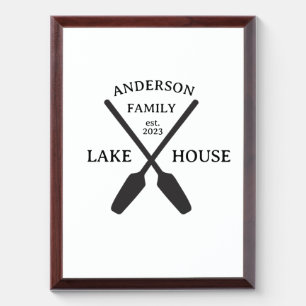 Personalized Family Name Lake House Award Plaque