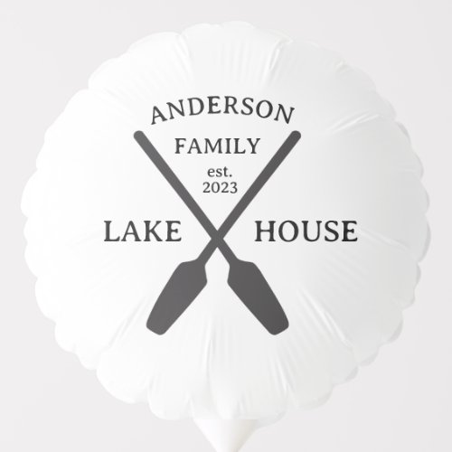 Personalized Family Name Lake House  Balloon