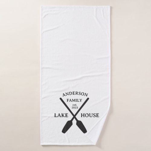 Personalized Family Name Lake House  Bath Towel