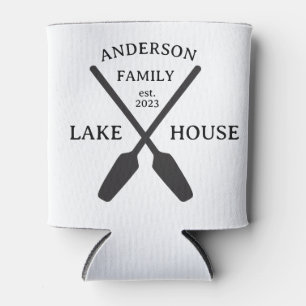 Personalized Family Name Lake House Can Cooler