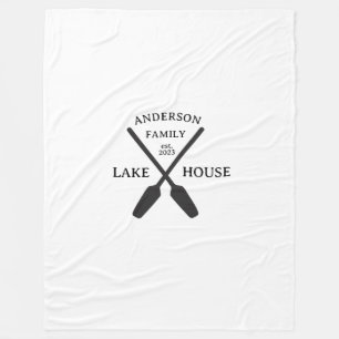 Personalized Family Name Lake House Fleece Blanket