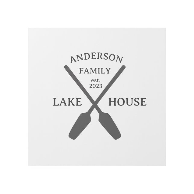 Personalized Family Name Lake House  Gallery Wrap (Front)