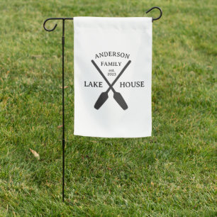 Personalized Family Name Lake House Garden Flag