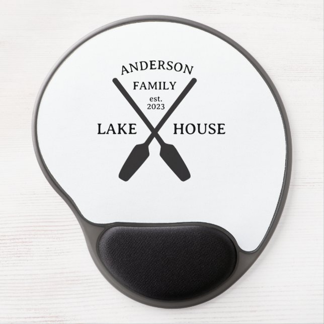 Personalized Family Name Lake House  Gel Mouse Pad (Front)