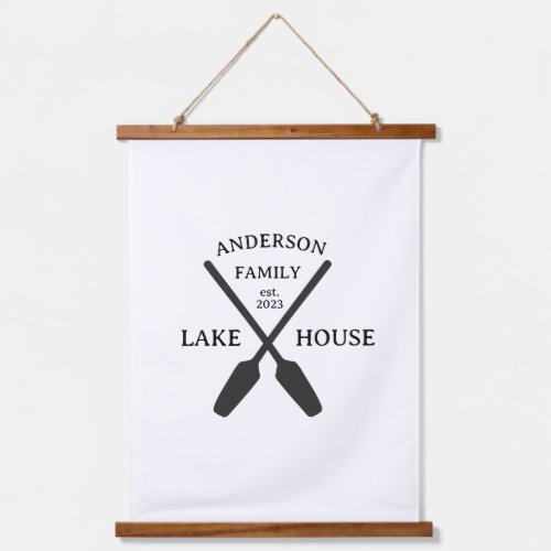 Personalized Family Name Lake House  Hanging Tapestry