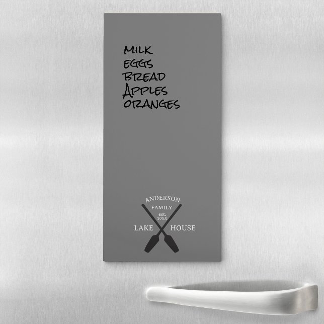 Personalized Family Name Lake House  Magnetic Notepad (Creator Uploaded)