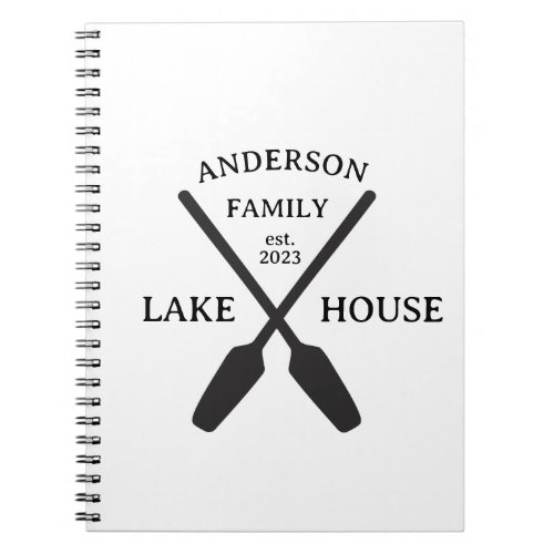 Personalized Family Name Lake House  Notebook