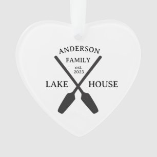 Personalized Family Name Lake House  Ornament