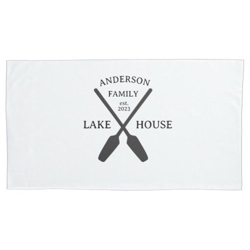 Personalized Family Name Lake House  Pillow Case