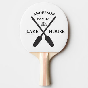 Personalized Family Name Lake House Ping Pong Paddle