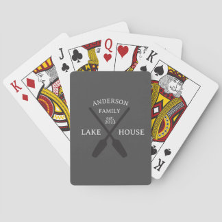 Personalized Family Name Lake House  Poker Cards