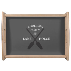 Personalized Family Name Lake House  Serving Tray