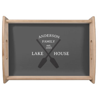 Personalized Family Name Lake House Serving Tray