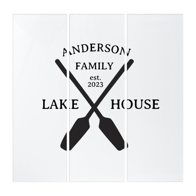 Personalized Family Name Lake House  Triptych (Front)