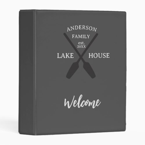 Personalized Family Name Lake House Welcome Mini Binder
