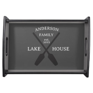 Personalized Family Name Lake House Welcome Serving Tray