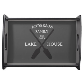Personalized Family Name Lake House Welcome Serving Tray