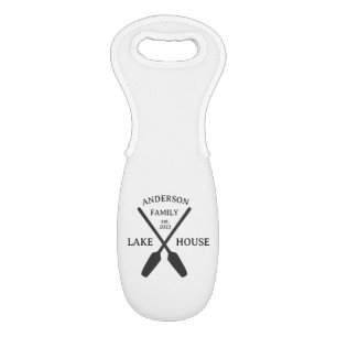 Personalized Family Name Lake House Wine Bag