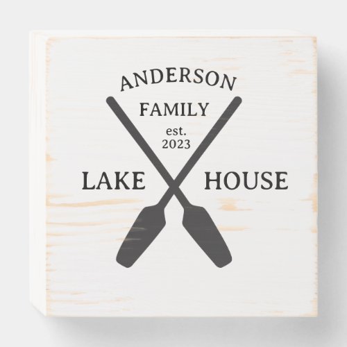 Personalized Family Name Lake House  Wooden Box Sign