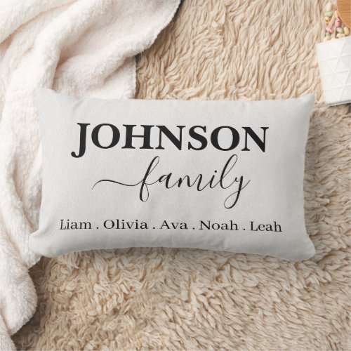 Personalized Family Name Lumbar Pillow