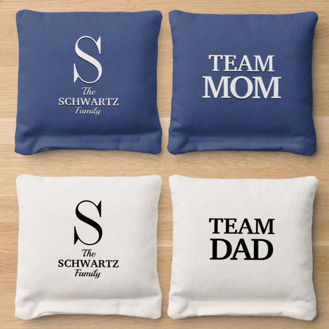 Personalized Family Name/Monogram Custom Cornhole Bags (Wood)