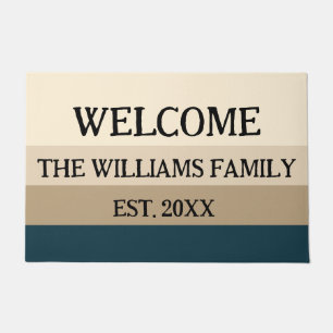 Personalized Family Name Monogram Doormat  