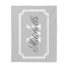 Personalized family name monogram fleece blanket