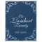 Personalized family name navy blue fleece blanket