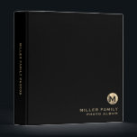 Personalized Family Name Photo Album 3 Ring Binder<br><div class="desc">Display your cherished family photos in this beautiful personalized photo album. The album features a custom family name and customizable subtext on a sleek black background. The perfect way to keep your family memories safe and organized.</div>