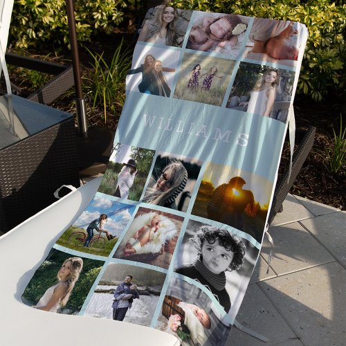 Personalized Family Name Photo Collage Beach Towel