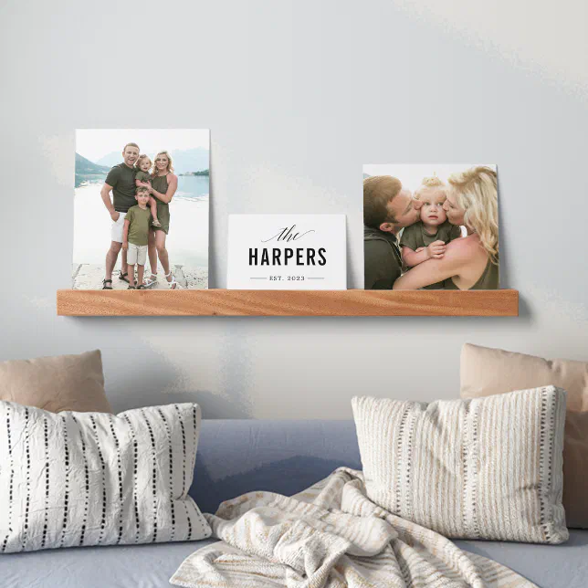Personalized Family Name Photo Gallery Picture Ledge | Zazzle