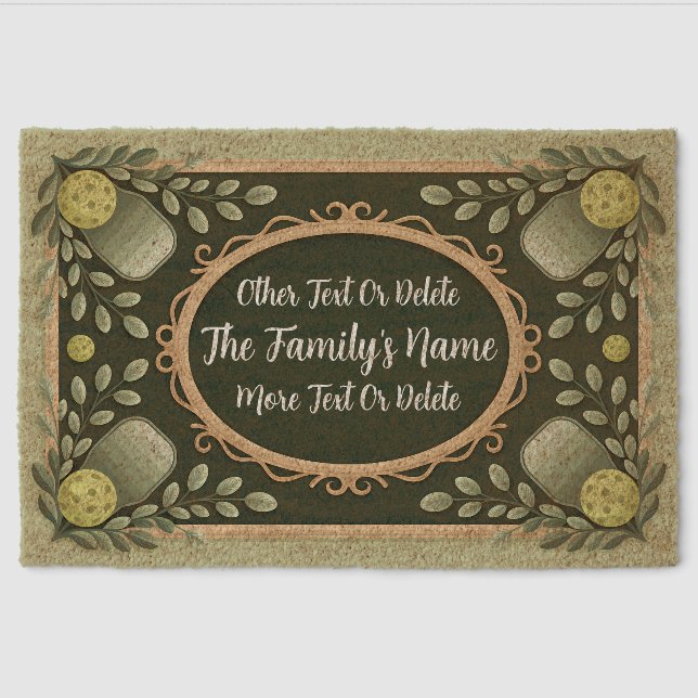 Personalized Family Name Pickleball Welcome Mat (Front)