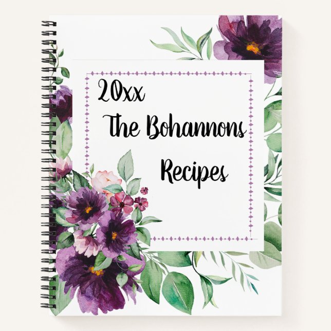 Personalized Family name recipe  Notebook (Front)