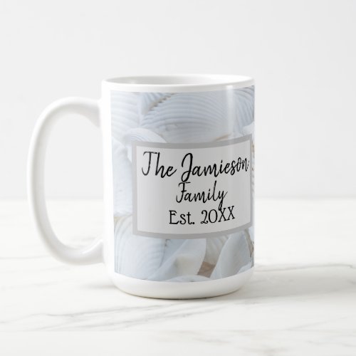 Personalized Family Name Sea Shell    Coffee Mug