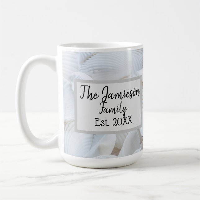 Personalized Family Name Sea Shell    Coffee Mug (Left)