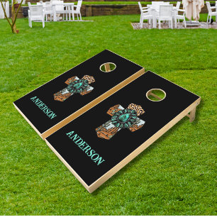 Personalized Family Name Southwestern Cornhole Set