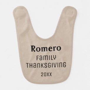 Personalized Family Name Thanksgiving Baby Bib