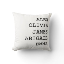 Personalized Family Name Throw Pillow Case
