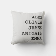 Personalized Family Name Throw Pillow Case