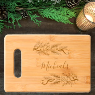 Personalized Family Name Unique Christmas Gift Engraved Cutting Board