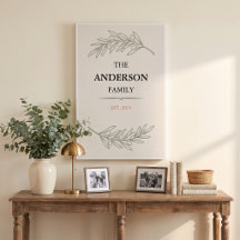 Personalized Family Name Wallart Custom Year Print