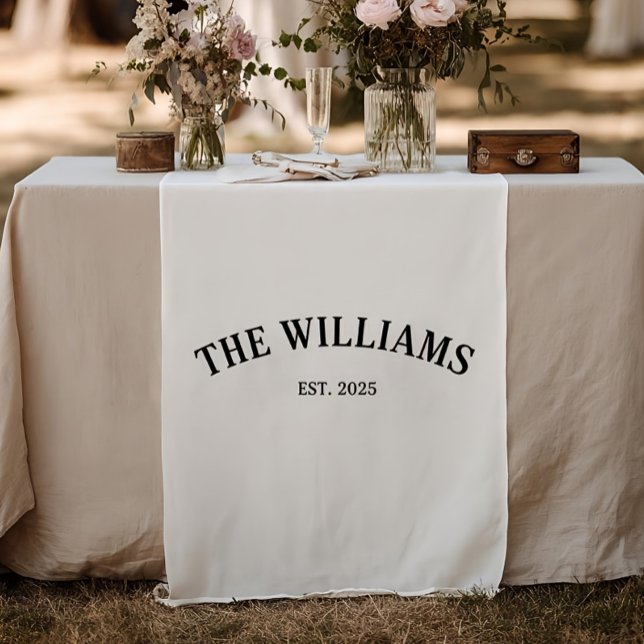 Personalized Family Name Wedding Table Runner, Cus Short Table Runner (Creator Uploaded)