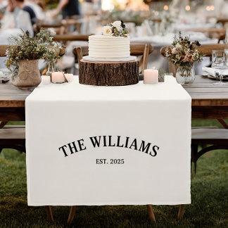 Personalized Family Name Wedding Table Runner, Cus Short Table Runner