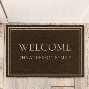 Personalized Family Name Welcome Natural Fiber Doormat